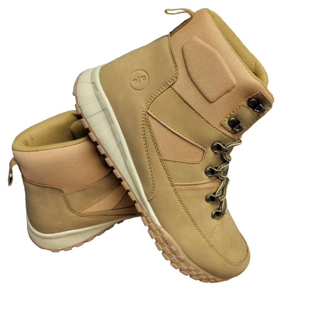 NEW RESERVED FOOTWEAR NEW YORK men's faux leather lace-up boot in wheat